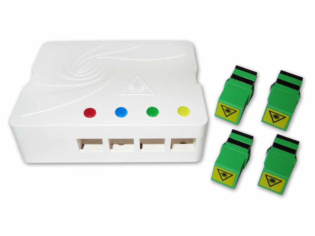 FDO-F8A-4SA-lwl-ftth-dose-4-sc-apc-simplex-mit-shutter LWL FTTH Anschlussdose 4 x SC APC simplex Kupplung mit Shutter