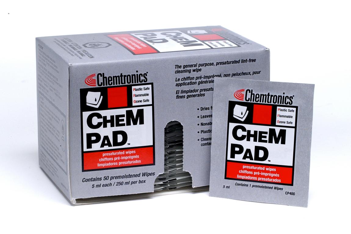 CP400 Chempad IPA getränkte Reinigungstücher für LWL Fasern und Messtechnik (50er Pack)