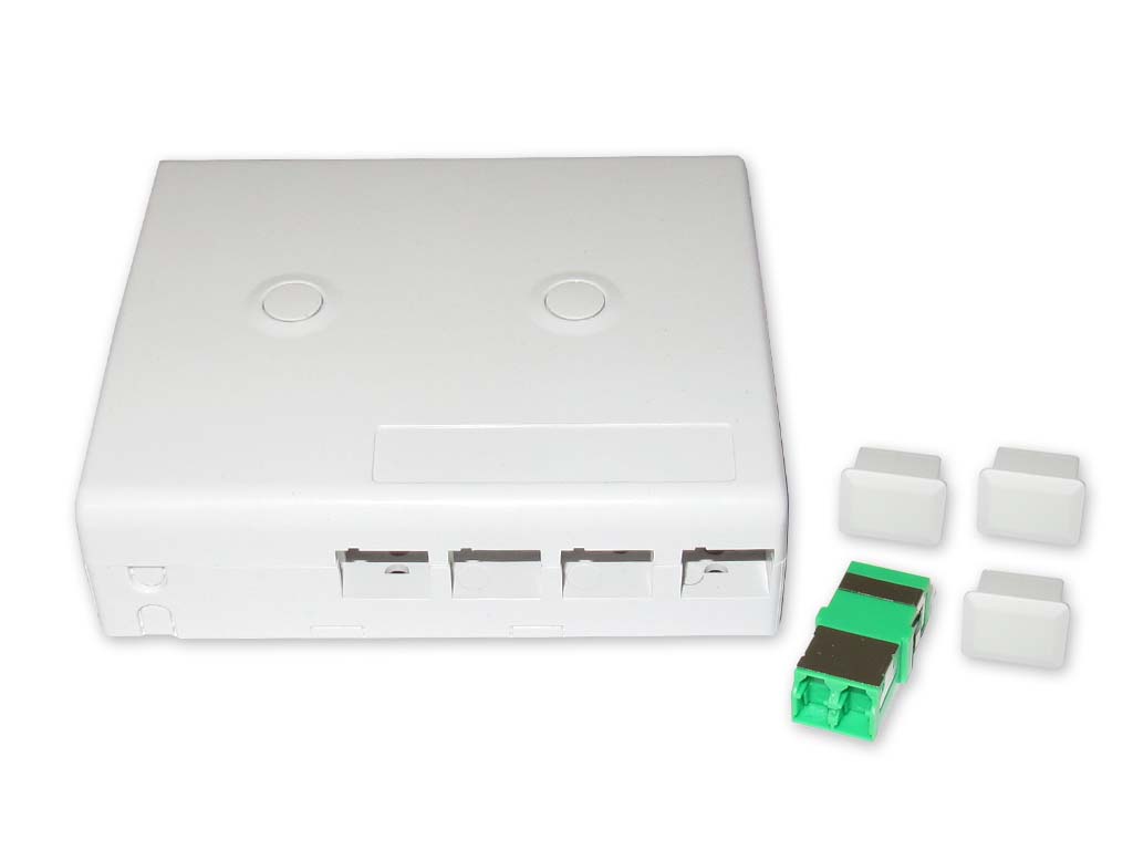 FDO-F4S-1LAD-lwl-ftth-dose-1-lc-apc-simplex-mit-shutter LWL FTTX Anschlussdose + 1 x LC APC dupplex Kupplung mit internem Shutter