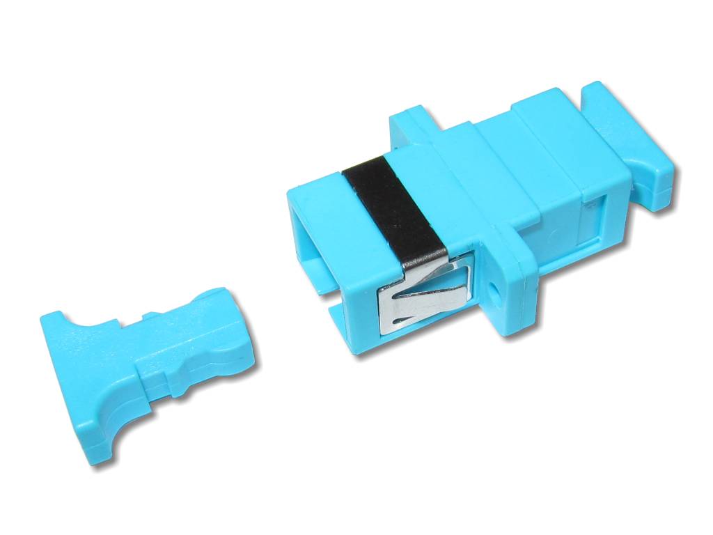 SC-SC simplex adapter multimode OM3 aqua
