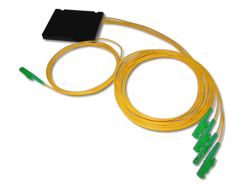 FPLC-1x4-2-0-9A1-EAEA-2-lwl-plc-splitter-1x4-e2000-apc-lsh PLC Splitter 1x4 9/125µm G657A1 2mm mit LSH/APC Steckern