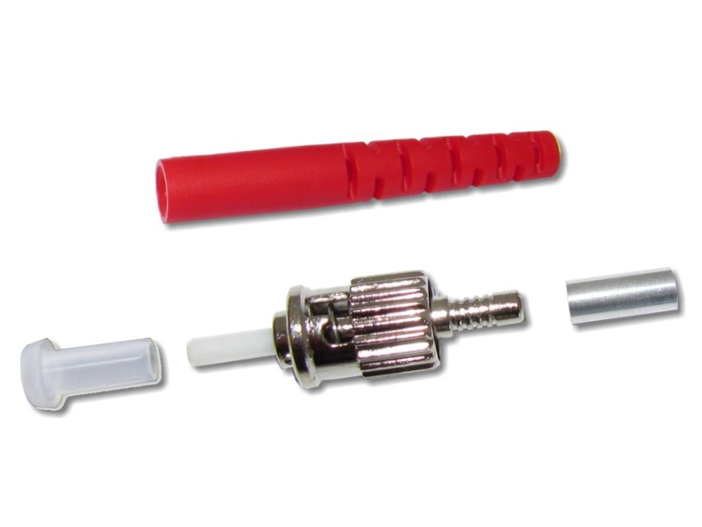 FCO-ST-MM-3R ST-Stecker multimode 3mm rot