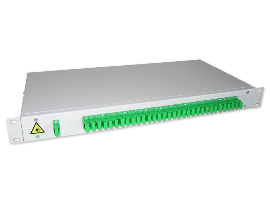 PLCBOX1X32SA-19-splitterbox-1x32-sc-apc-1he 19" PLC Splitterbox 1x32 SC/APC 1HE