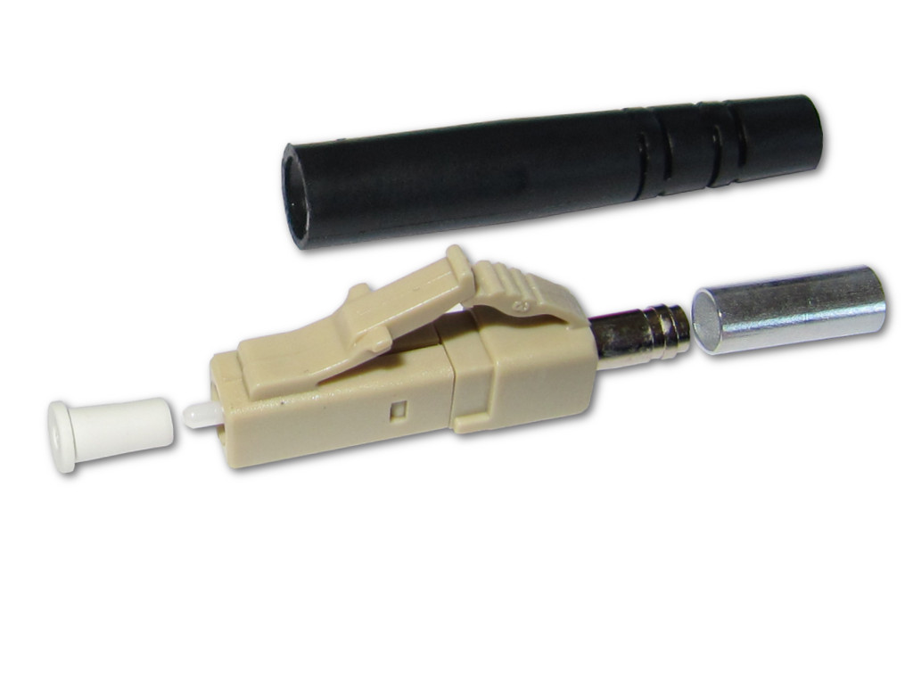 LC simplex Stecker multimode 3mm mit schwarzem Knickschutz