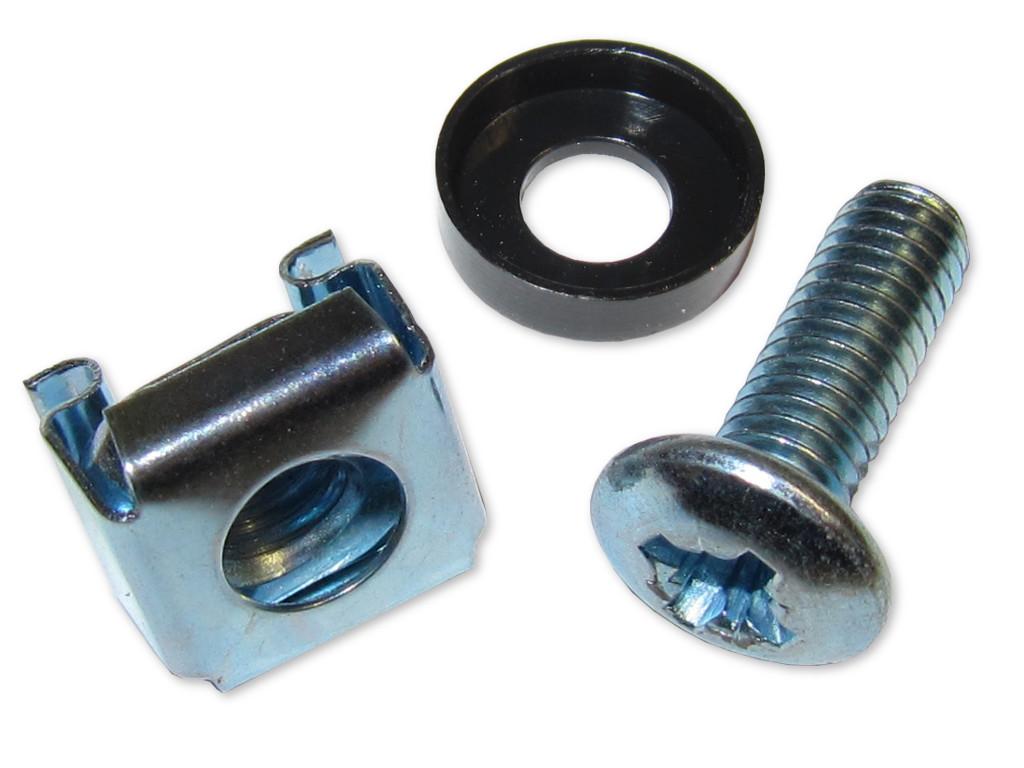 rac-fix-kit10 10er Pack  - 19" Befestigungssatz (Set: Schraube M6, Unterlegscheibe, Käfigmutter M6)