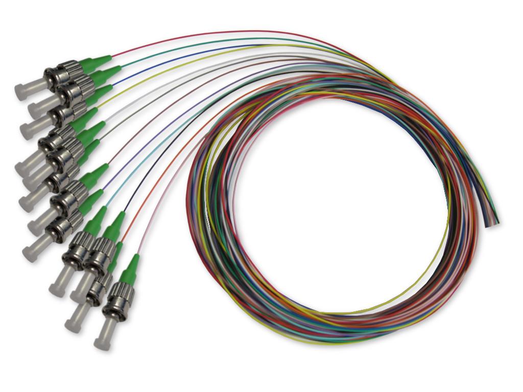 fpt-st-53f ST Pigtail 50/125µm OM3, 2m, 12 farbig