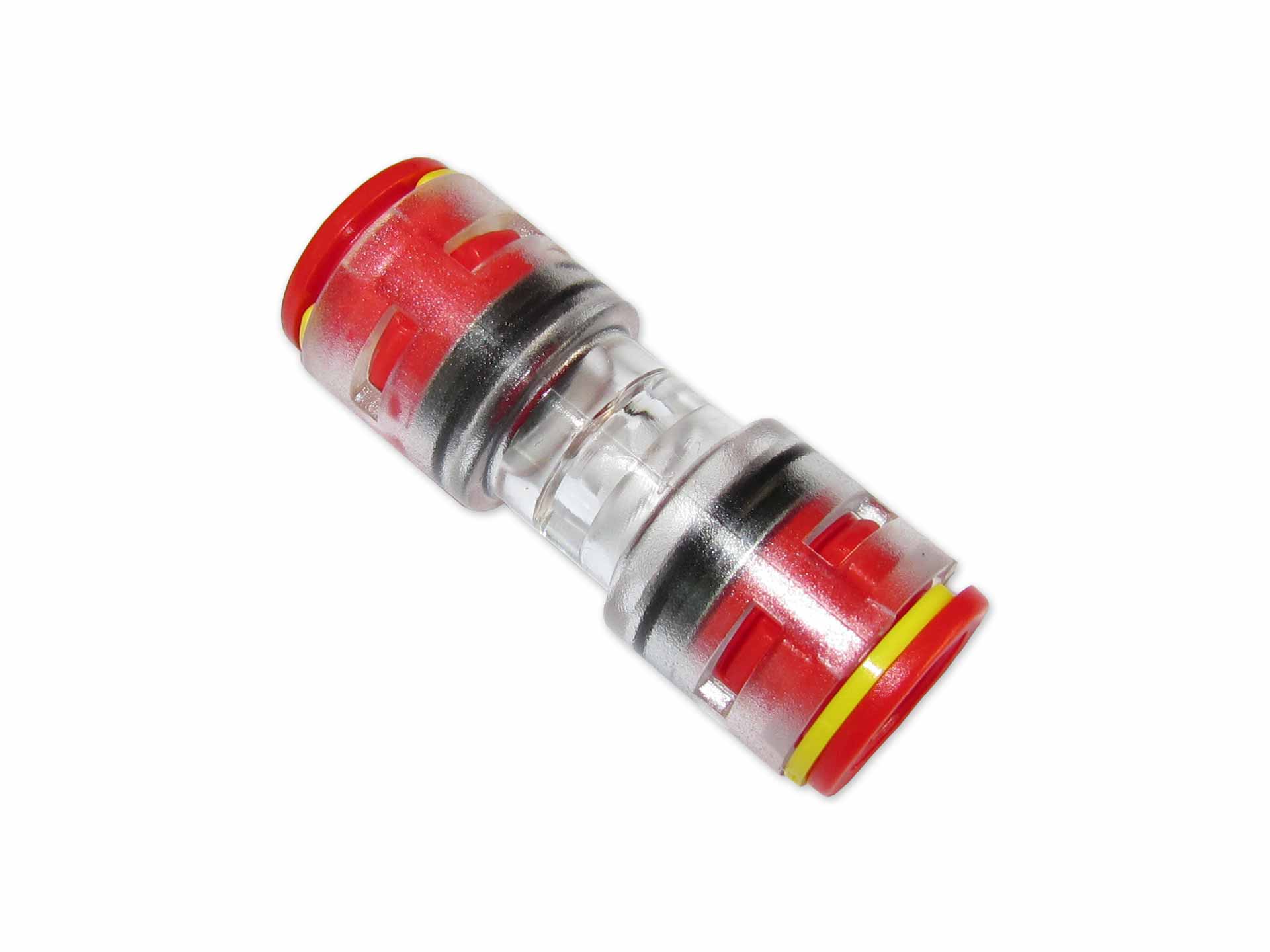 FTX-MVB-10-6-10mm-Mikrorohrverbinder-Doppelsteckmuffe 10mm Mikrorohrverbinder Doppelsteckmuffe innen 6mm mit Clips