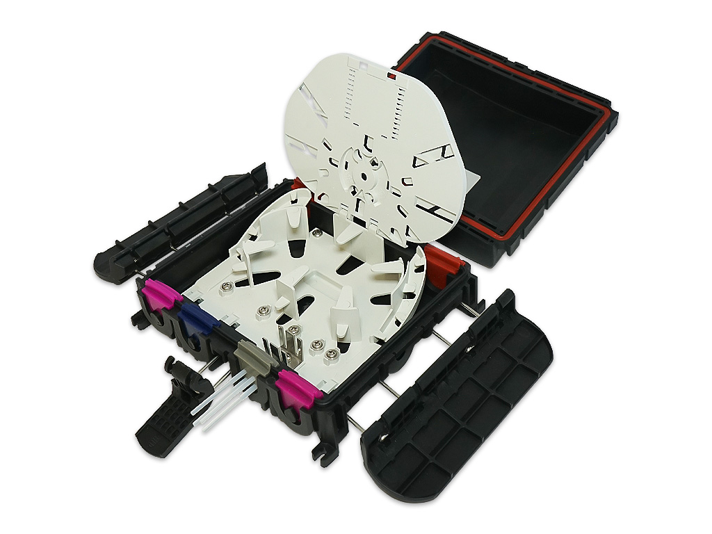 Kompakte LWL Glasfaser Muffe bis 12 Fasern