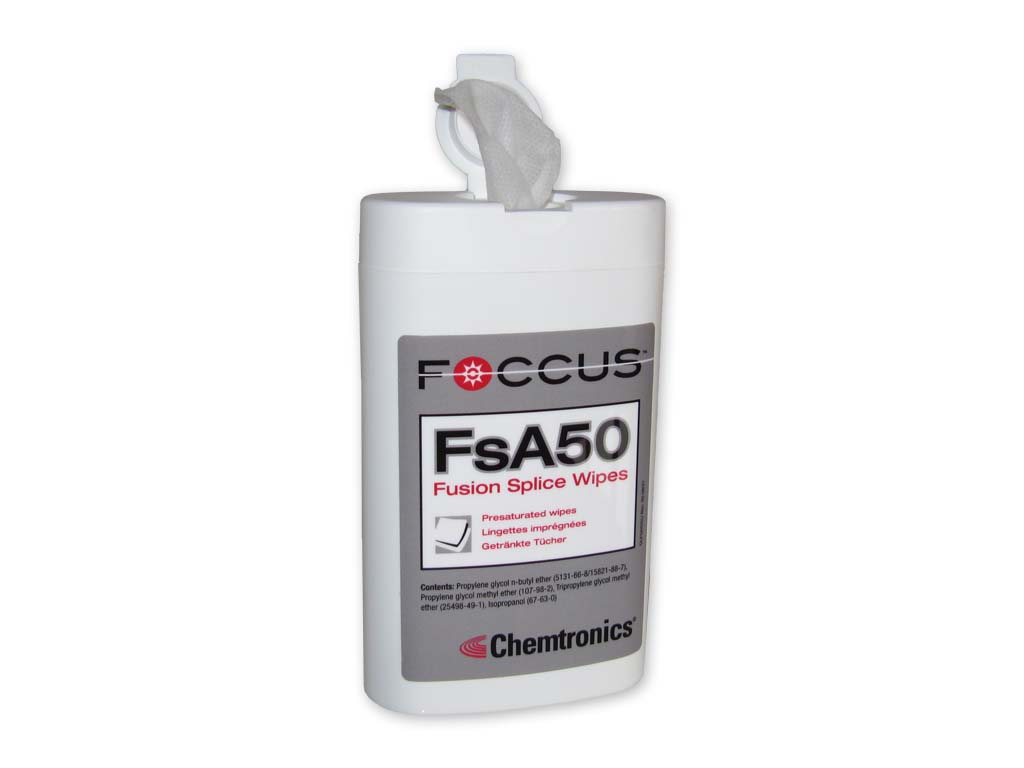 FCL-IC-FSA50-fusion-splice-wipes-reinigungst-cher-spender-itw-chemtronics-fsa50 ITW Chemtronics FSA50 getränkte Reinigungstücher im Spender