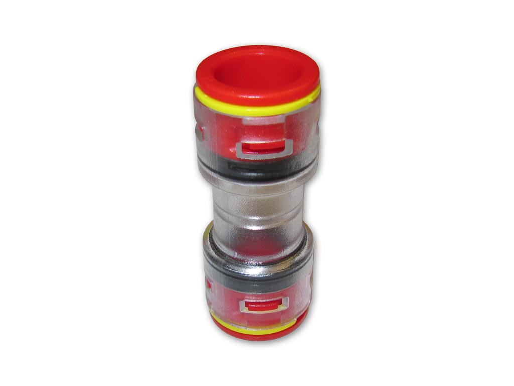 FTX-MVB-14I12-14mm-Mikrorohr-Verbinder-microduct-connector 14mm Mikrorohr Verbinder microduct connector innen 12mm mit Clips
