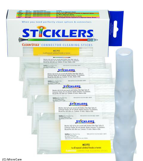 Sticklers CleanStixx f. exponierte Termini Stecker (gelb) - 50er Pack