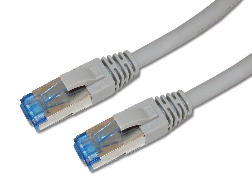 ex-r45c6aoL02WYE4mziSn RJ45 Patchkabel Cat.6A S/FTP 10 Gigabit grau, 0.5m