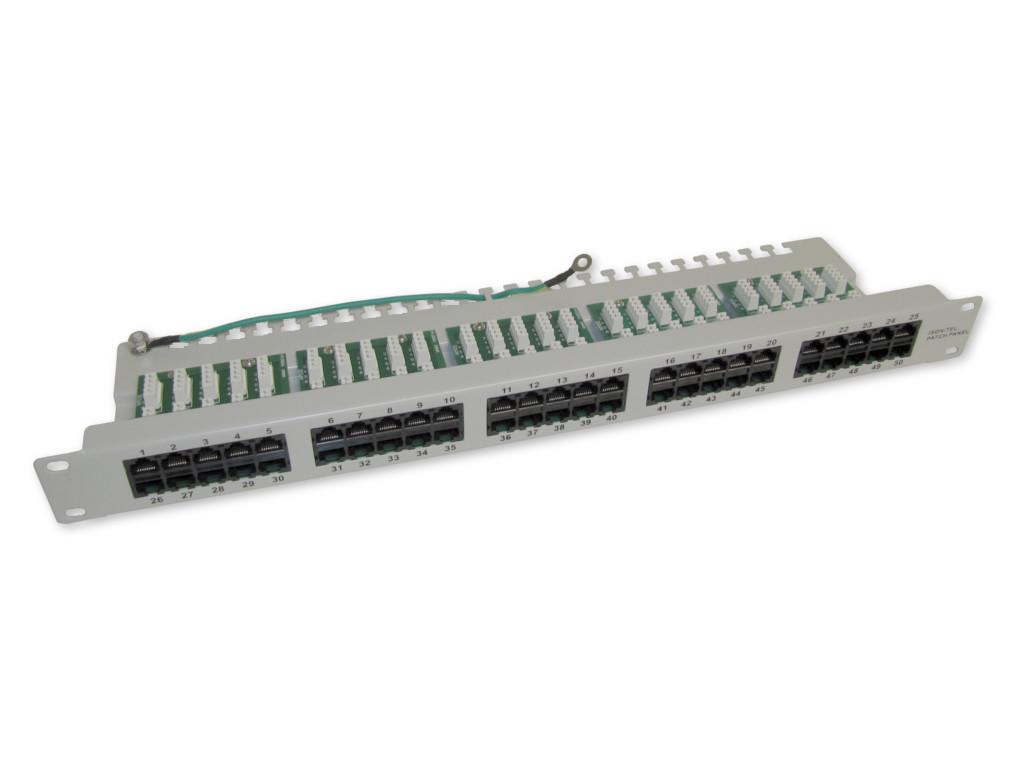 19" 50 Port ISDN Patchpanel 1HE Panel