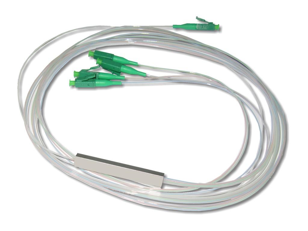 PLC1X4-0-9-657A1-LALA-1 PLC Splitter 1x4  9/125µm G657A1 beidseitig 0.9mm Ader 1m mit LC/APC Steckern