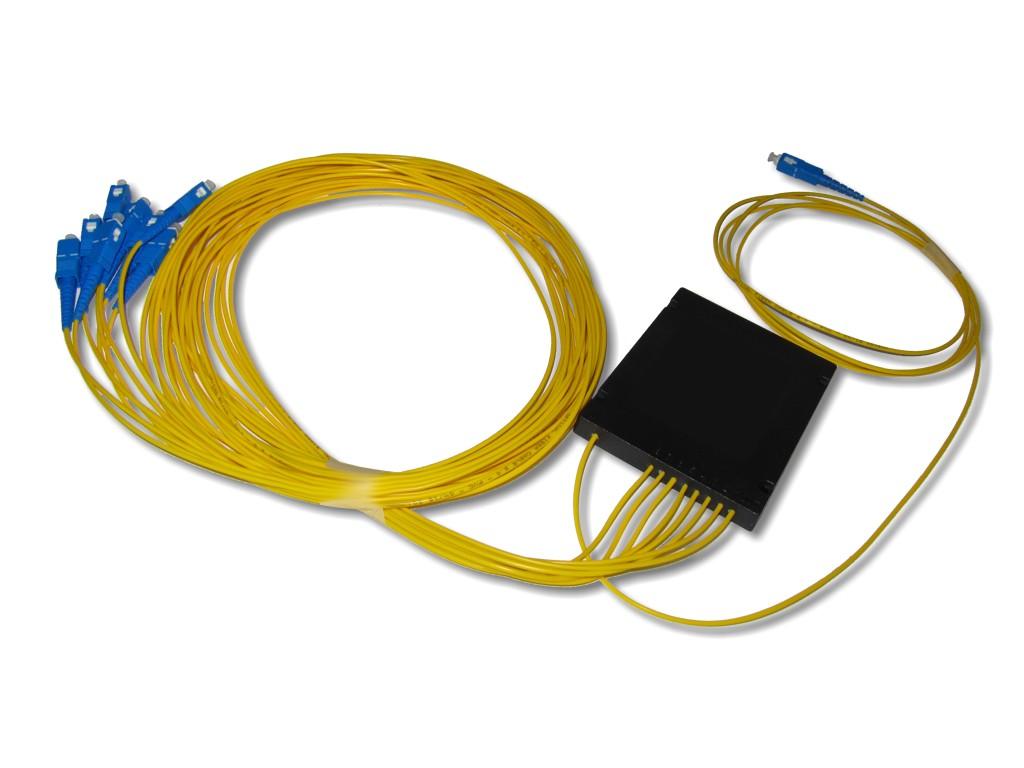 PLC Splitter 1x8  9/125µm G657A1 beidseitig 2.0mm Kabel 2m mit SC/PC Steckern