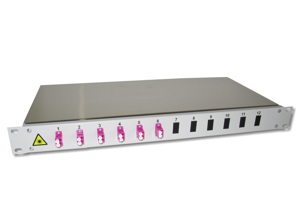 FPF-12LCD6-M2-LWL-Patchfeld-6-LC-duplex-OM4wngiyLFBynWAL 19" LWL Spleissbox 1HE 6xLC-duplex 50/125µm OM4 komplett spleißfertig mit Kupplungen und Pigtails bestückt