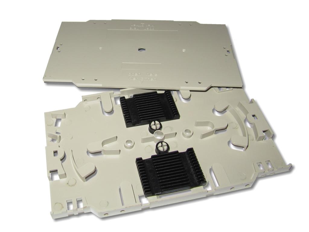 fac-str-24c LWL Spleißkassetten Set 24 Fasern inkl. 2xSpleißhalter für Crimpspleißschutz & Deckel