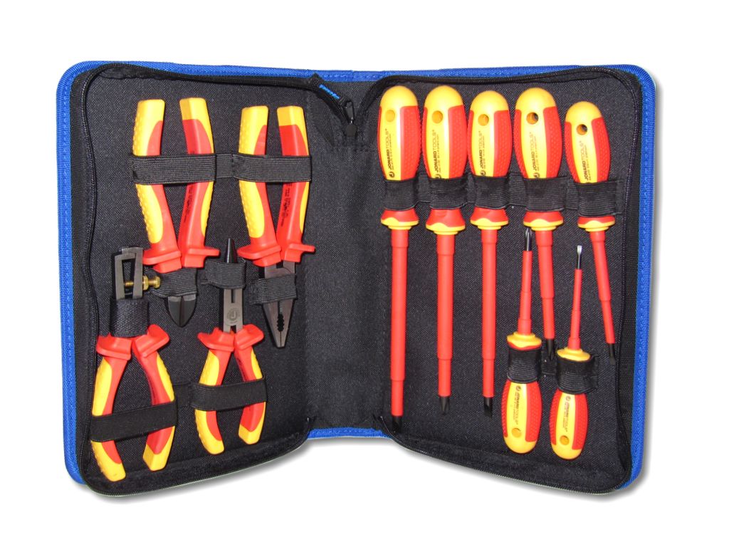 Jonard TK-110INS insulated tool kit Werkzeugkit 11 Stk isolierte Schraubenzieher Seitenschneider und Zangen