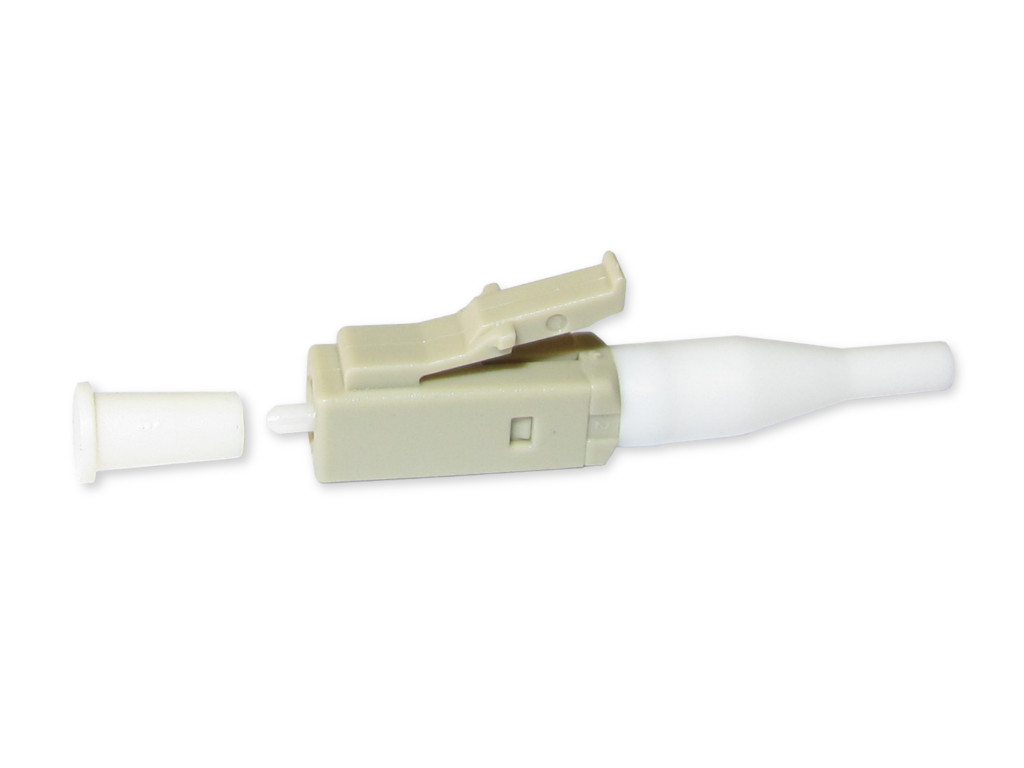 fco-lcs-mm-09 LC simplex Stecker multimode beige für 0,9mm Ader inkl. Knickschutz