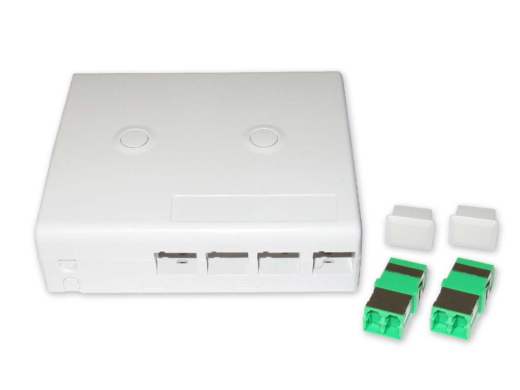 FDO-F4S-2LAD-lwl-fttx-dose-2-lc-apc-simplex-mit-shutter LWL FTTH Anschlussdose 2 x LC APC dupplex Kupplung mit internem Shutter