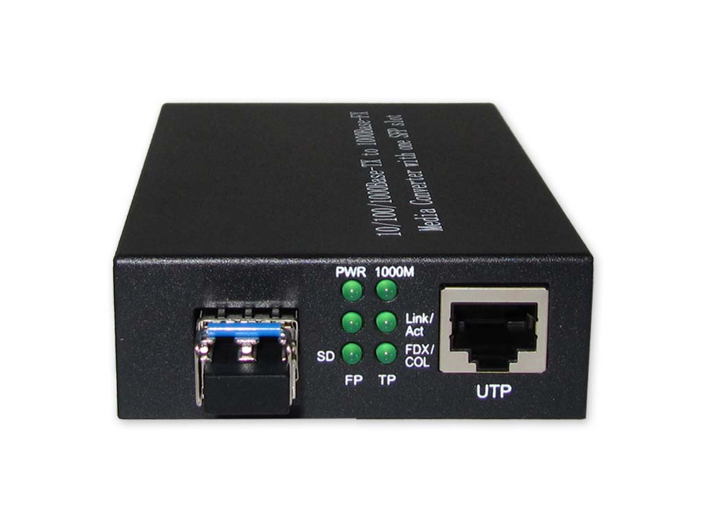 FMC-13SFP1G-MR-10-Medienkonverter-1310-rj45-singlemode LWL Medienkonverter 10/100/1000BaseTX zu 1000BaseFX, inkl. SFP Modul singlemode 1310nm, 10km